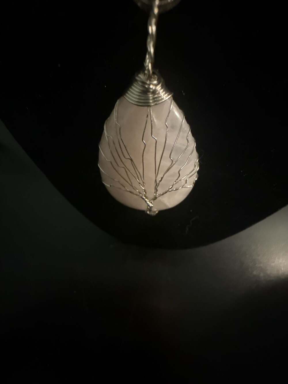 Tree of Life Rose Quartz Pendant Necklace - ,